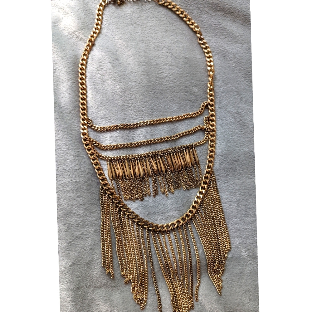 Gold Layered Statement Necklace